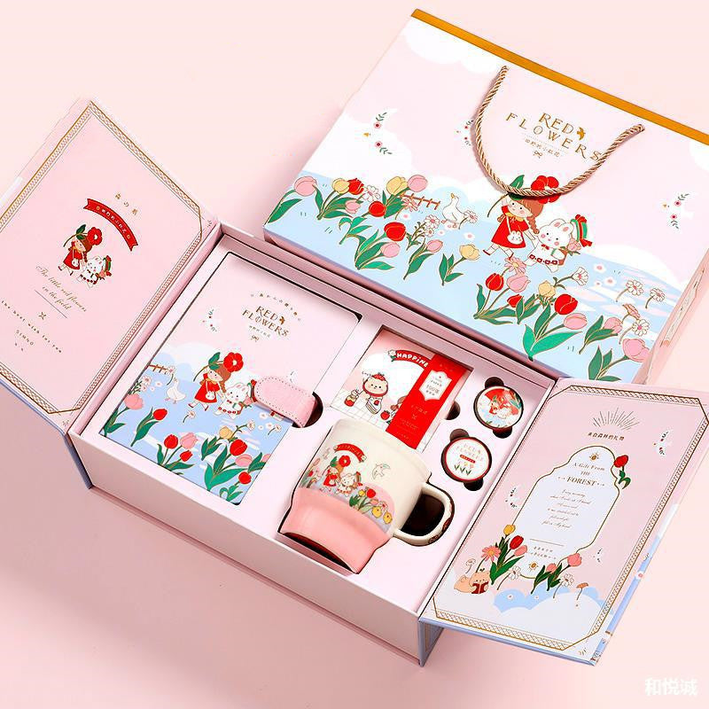 Gift Box Cute Girl Heart Luxury Handbook Cartoon