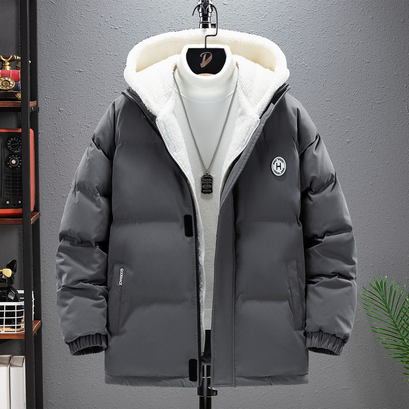 Berber Fleece Coat Cotton-padded Coat Men's Fake Two Pieces Hooded Cotton Jacket Thick Warm