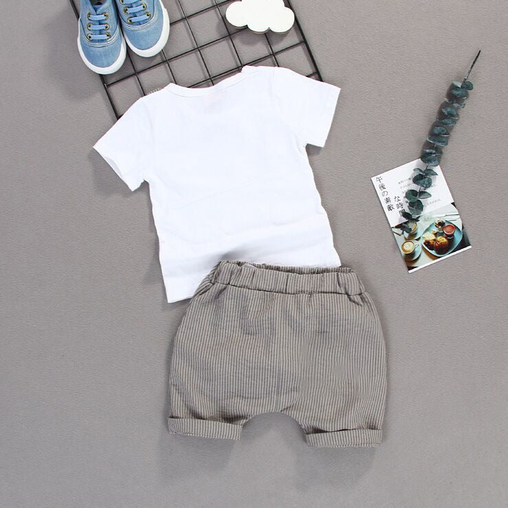 Summer Kids Boys Grey Gentleman Outfits