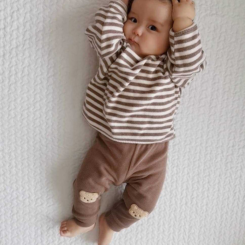 Cute Striped Top Set for Baby Girls