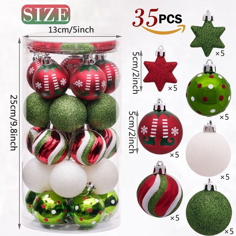 Christmas Tree Decoration With Colored Balls