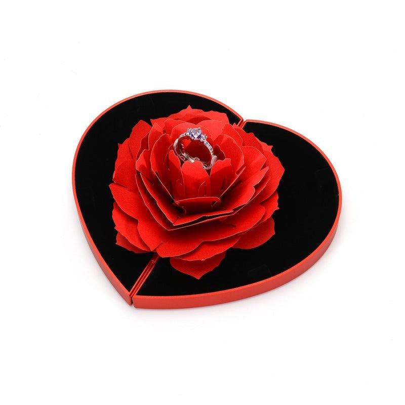 3D Love box heart shaped with rose