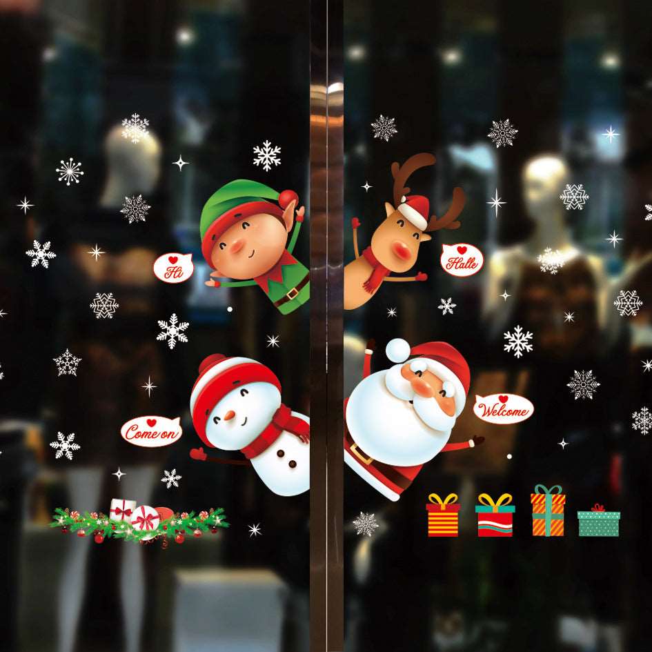 Christmas decorations window glass paste atmosphere Christmas static 