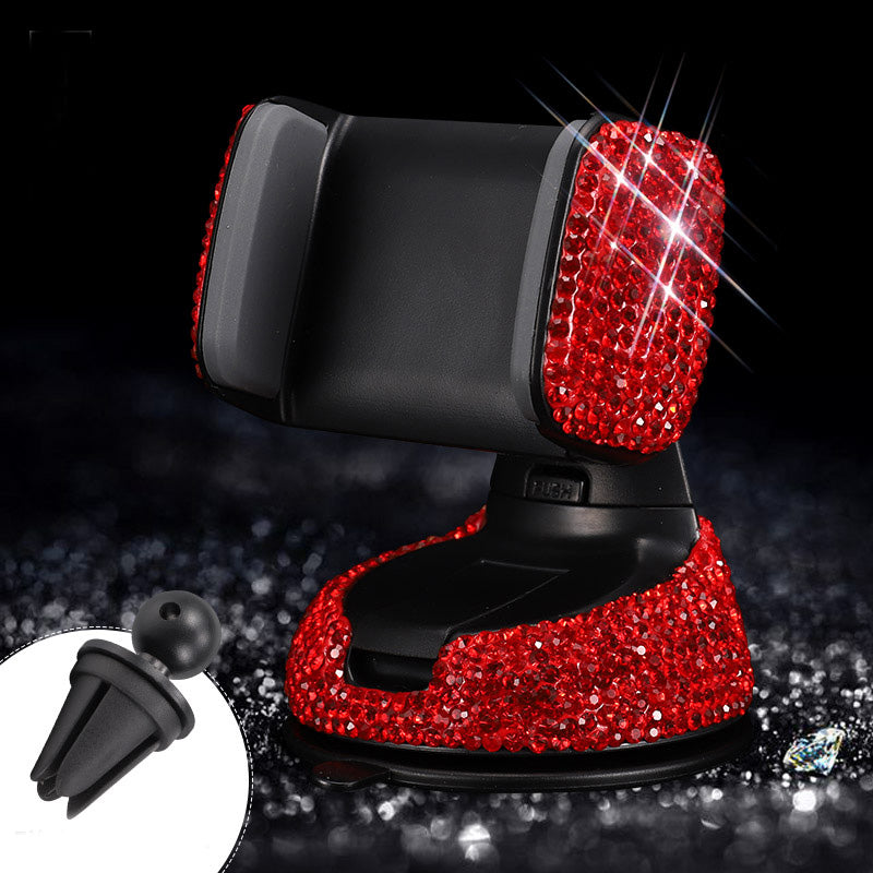 Women Red Rhinestone Car Interior Accessories