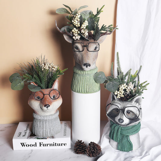 Resin Courtyard Garden Animal Flower Pot Vase Decoration