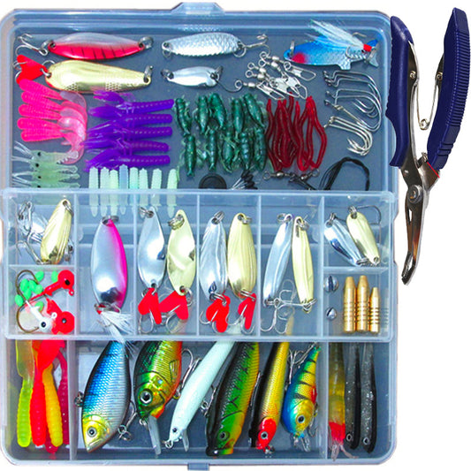 132-Piece Fishing Lure Set - Mixed Minnow Hooks Kit in Box