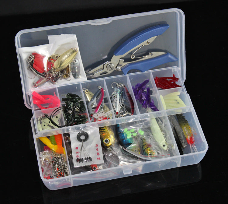 132-Piece Fishing Lure Set - Mixed Minnow Hooks Kit in Box