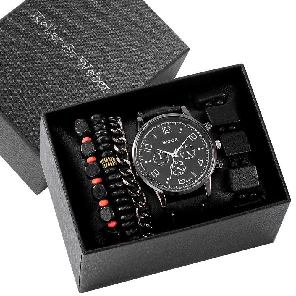 Men's box set watch and bracelet