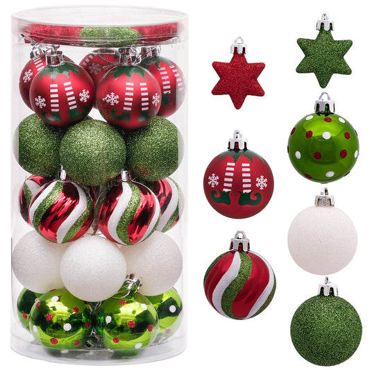 Christmas Tree Decoration With Colored Balls