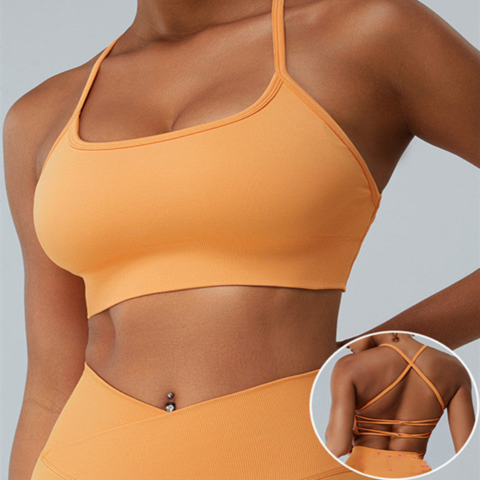 Women's Seamless Strappy Sports Bra - Breathable & Supportive