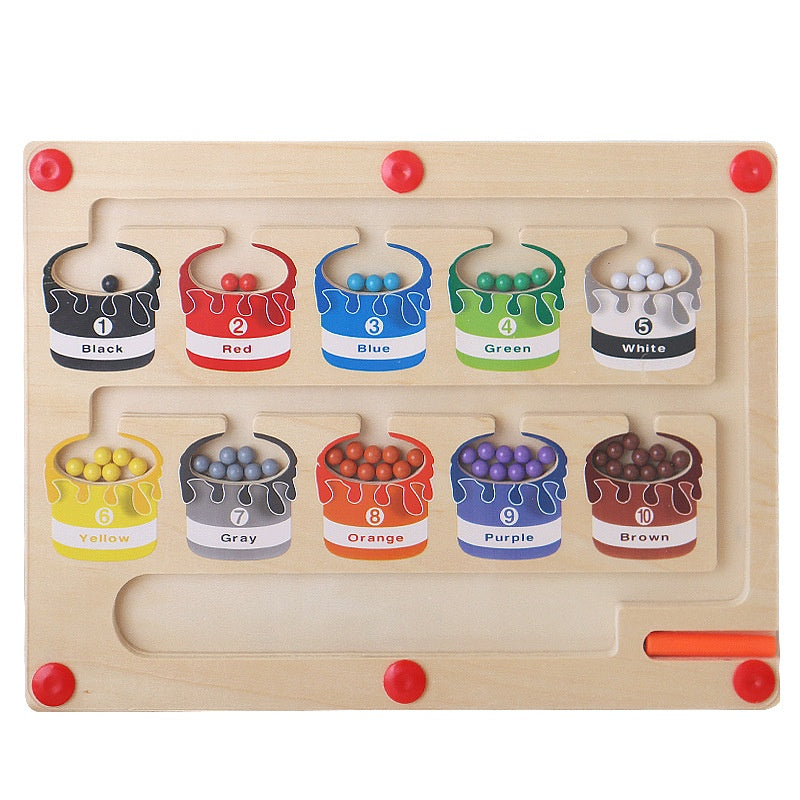 Magnetic Color Digital Maze Wooden Puzzle