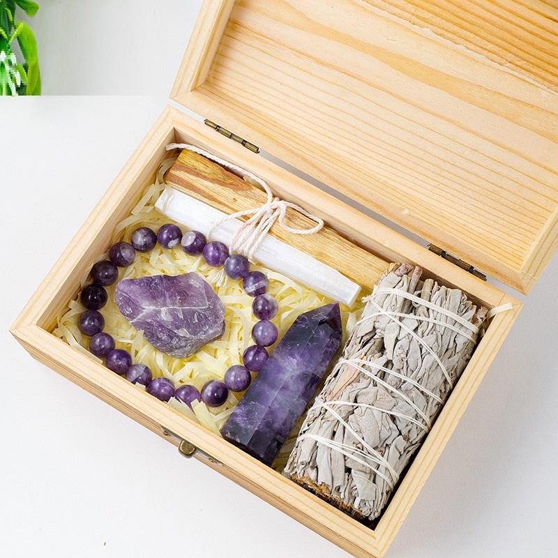 Mineral crystal set gift box