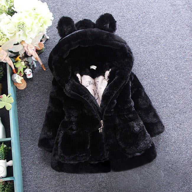 Girl fur coat for autumn and winter