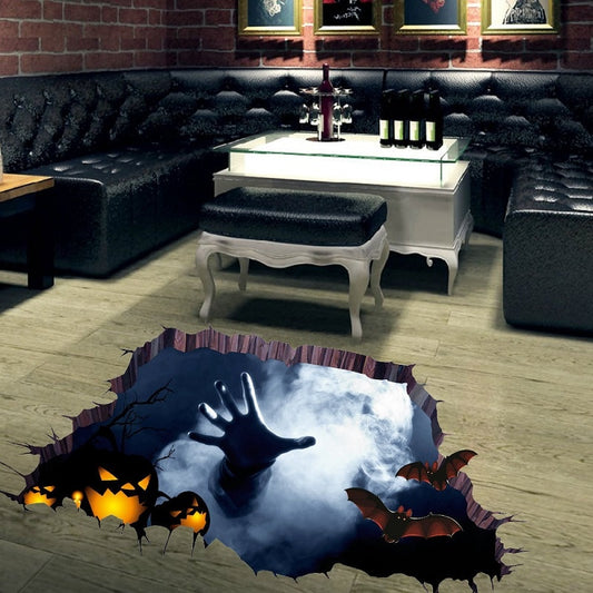 3D Broken Wall Stickers Halloween Decorations