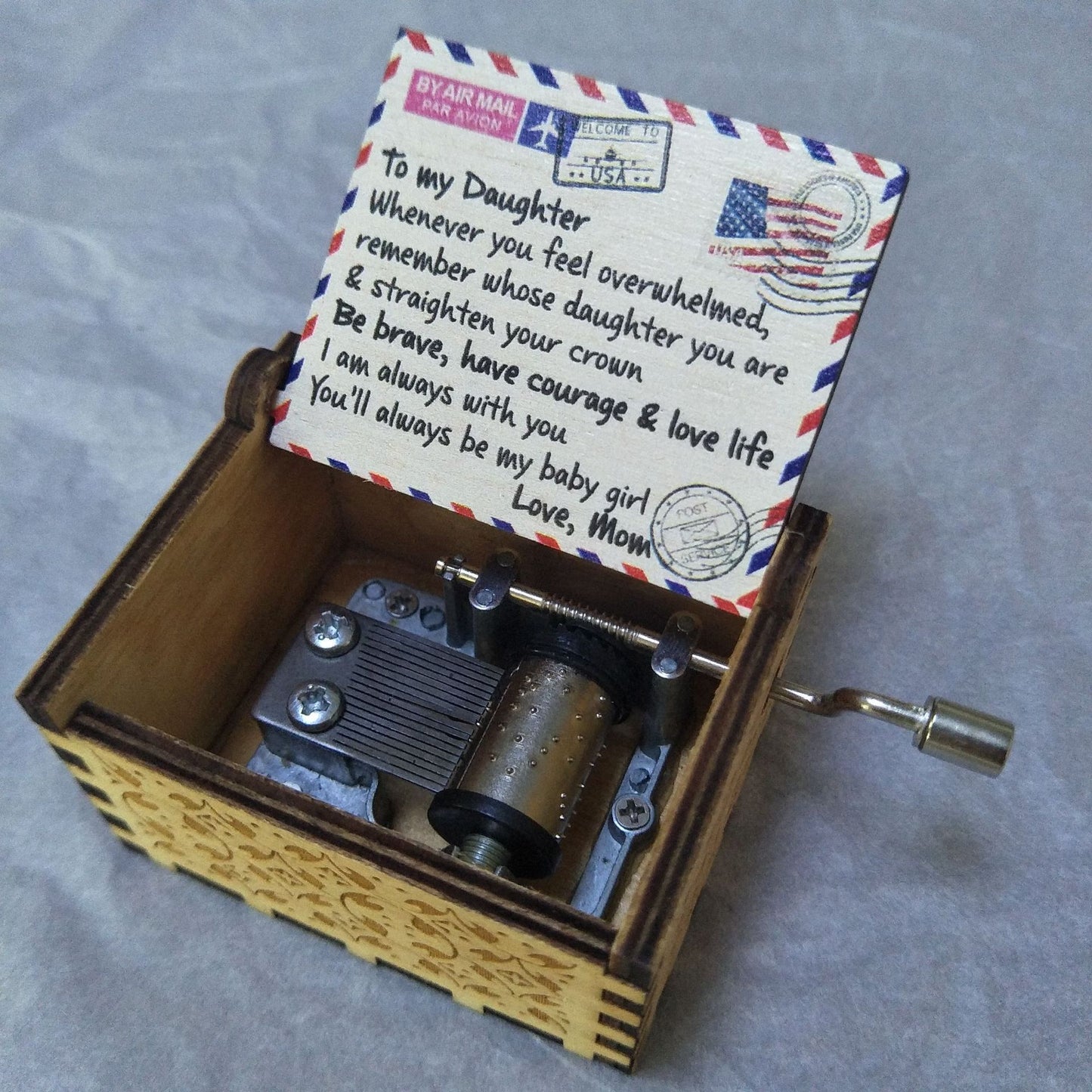 Gift to daughter music box with love card