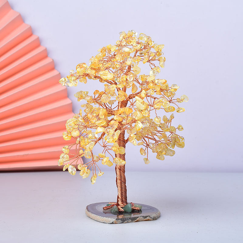 Natural Crystal Crushed Stone Fortune Tree Ornaments