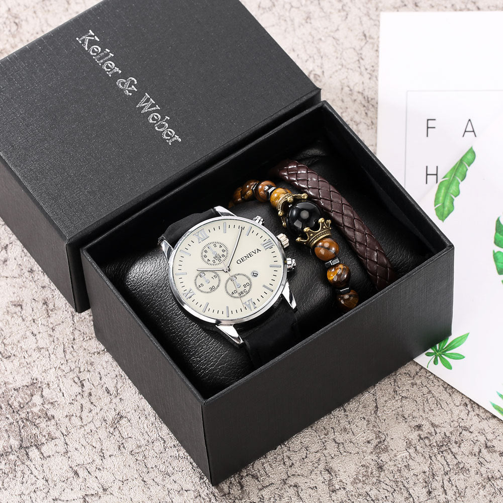 Gift Box Set Men's Quartz Watch Bracelet Fashion