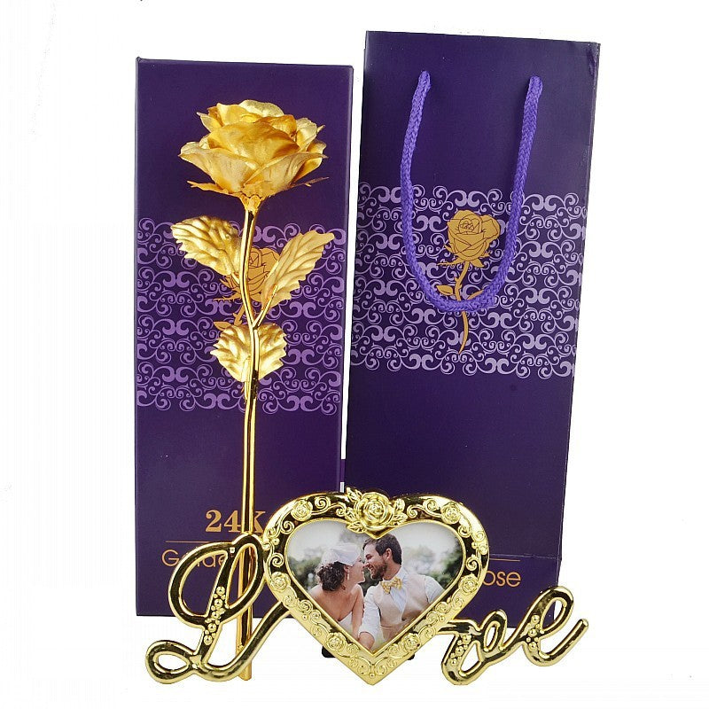 Golden rose Valentine's Day gift