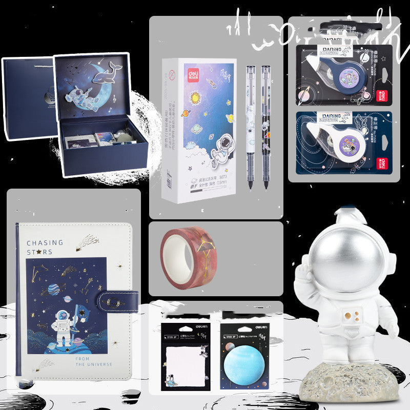 Universe Galaxy Exploration Stationery Set Gift Box Spree Birthday Gift Astronaut Notebook Creative Hand Ledger