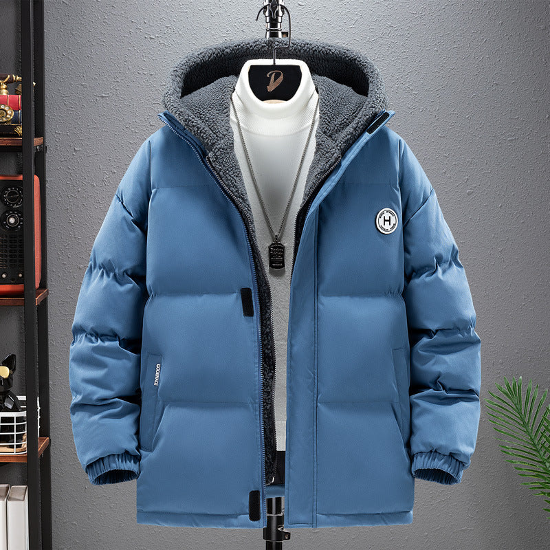 Berber Fleece Coat Cotton-padded Coat Men's Fake Two Pieces Hooded Cotton Jacket Thick Warm