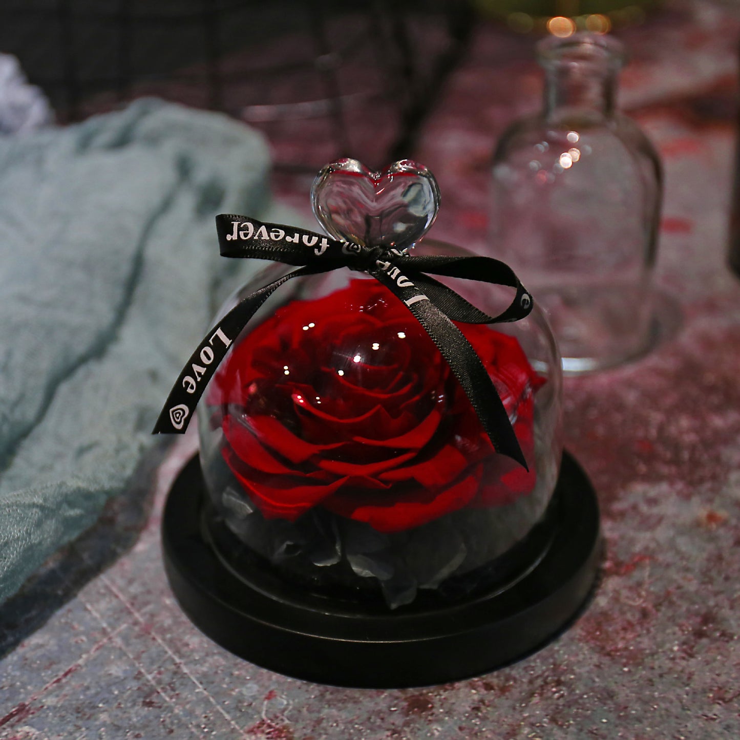 Valentine's Day immortal flower in glass cover