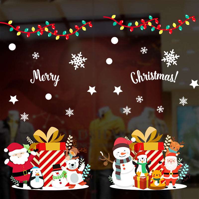 Christmas decorations window glass paste atmosphere Christmas static 