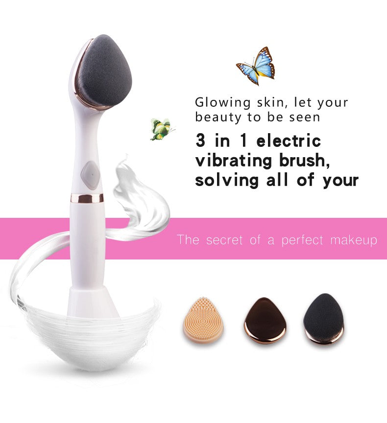 Three-in-one multifunctional face wash brush