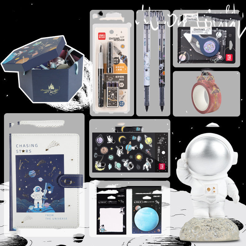 Universe Galaxy Exploration Stationery Set Gift Box Spree Birthday Gift Astronaut Notebook Creative Hand Ledger