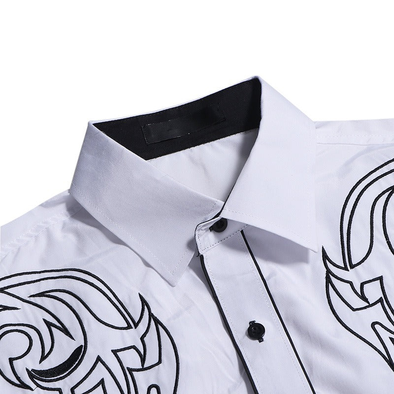 New Mens Classic Totem Embroidered Shirt