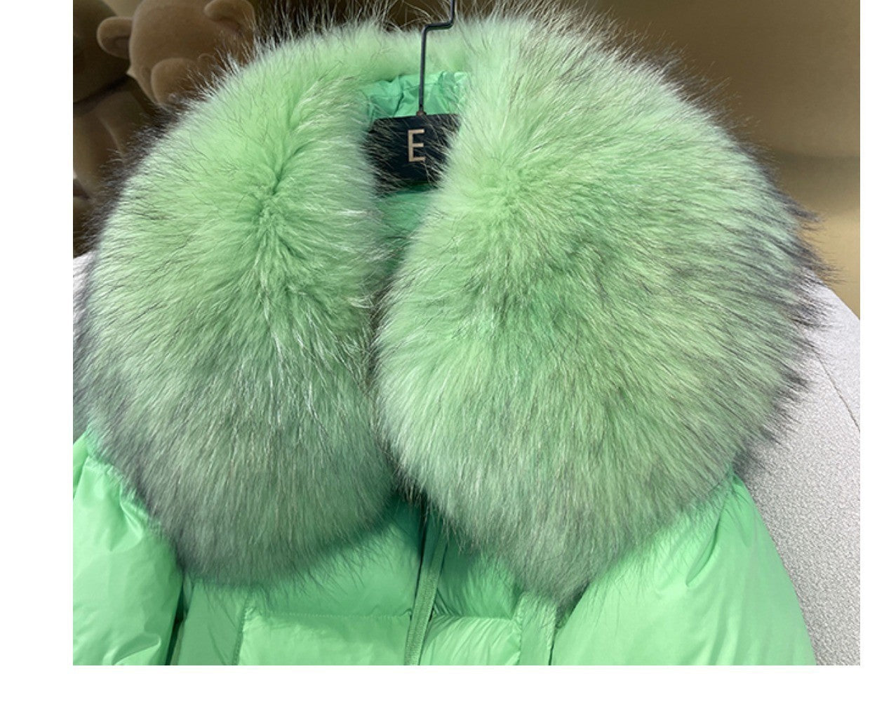 Big Collar Raccoon Fur Women's Coat