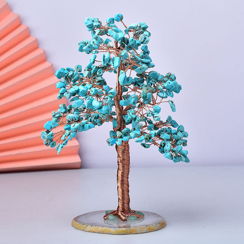 Natural Crystal Crushed Stone Fortune Tree Ornaments