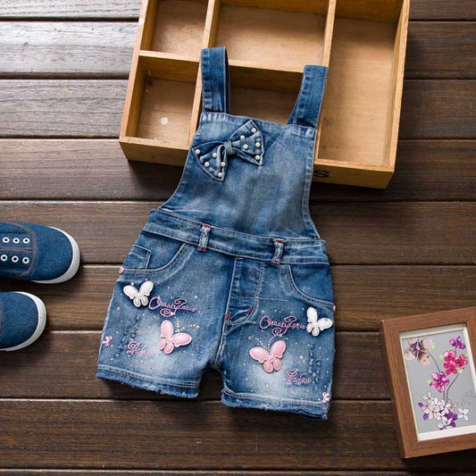 Girl Faded Jeans Jumpsuit Girl American Style jeans