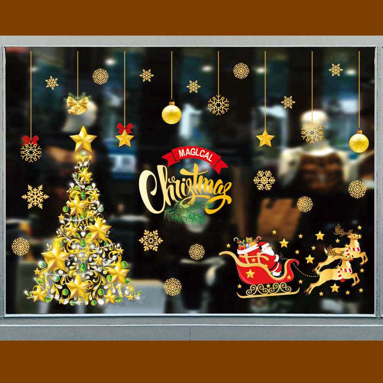 Christmas decorations window glass paste atmosphere Christmas static 