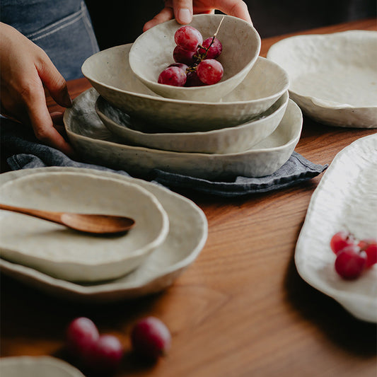 Japanese Hand-kneaded Creative Retro Ceramic Tableware Set