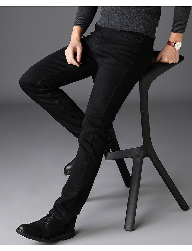 Men's Jeans Slim Straight Black Pants For Men