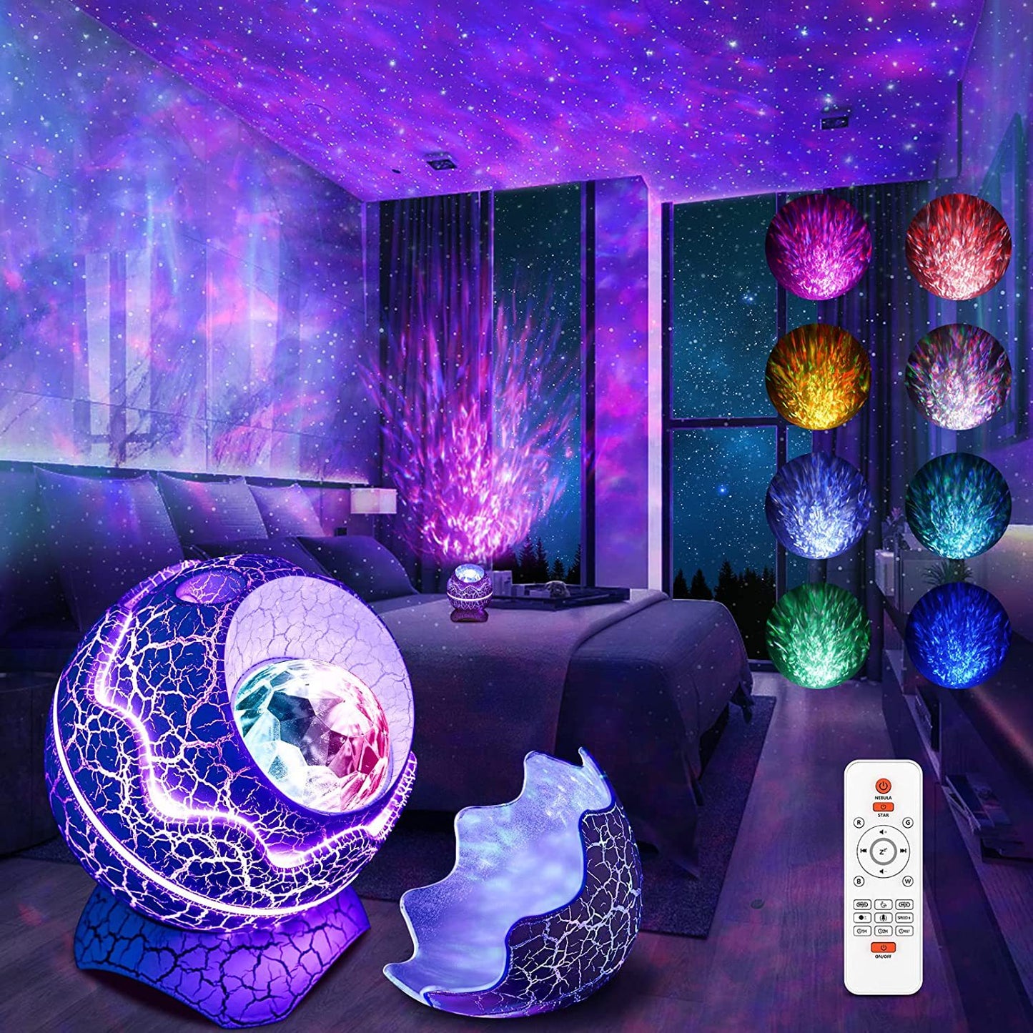 LED Dinosaur Egg Star Sky Projection Light