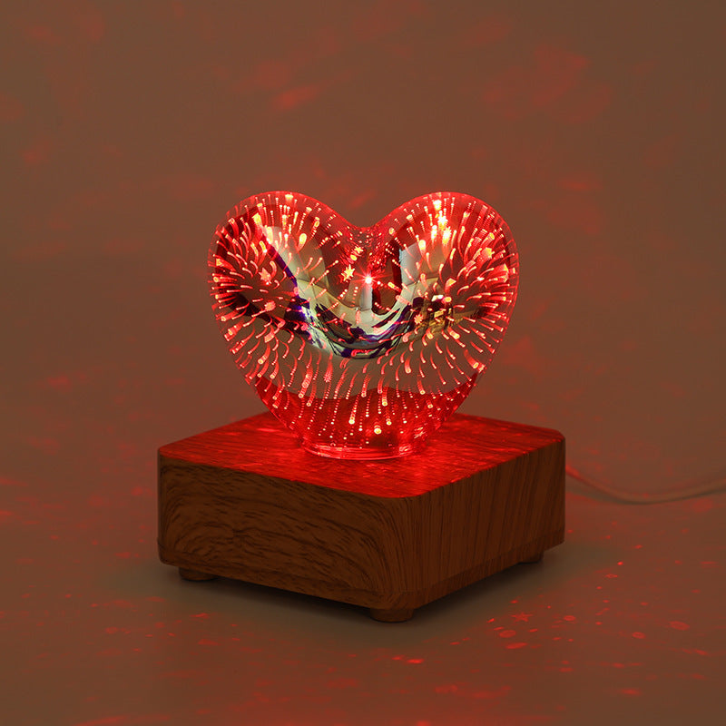 3D Love glass lamp