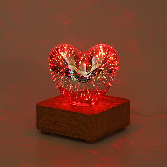 3D Love glass lamp