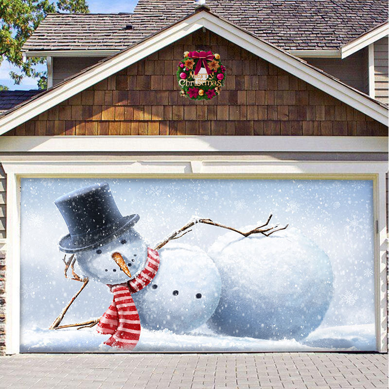 Christmas Background Hanging Cloth Garage Door Stickers