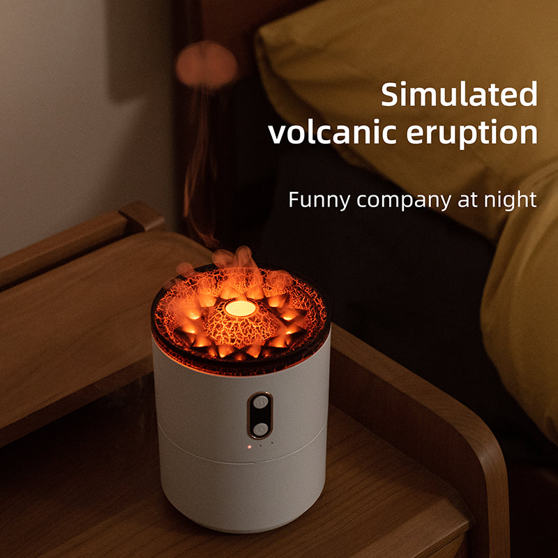 Volcanic Flame Aroma Essential Oil Diffuser USB Portable Jellyfish Air Humidifier Night Light Lamp Fragrance Humidifier