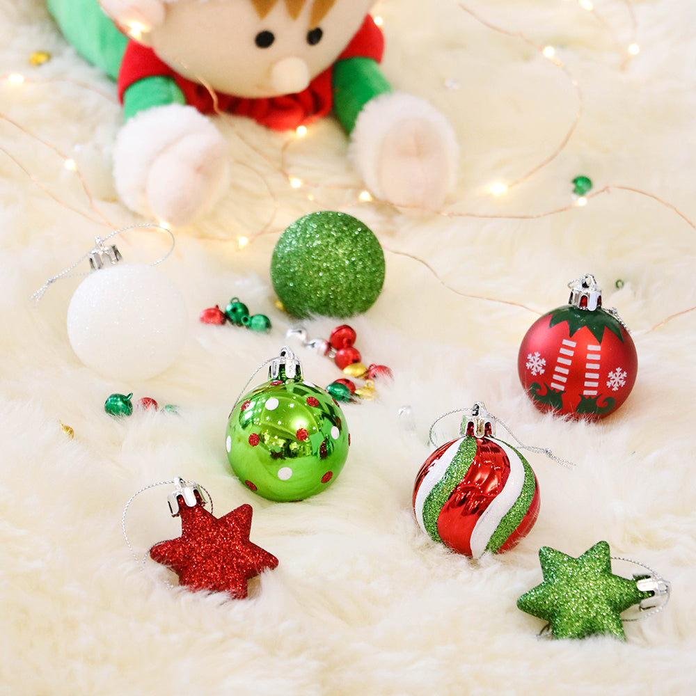 Christmas Tree Decoration With Colored Balls