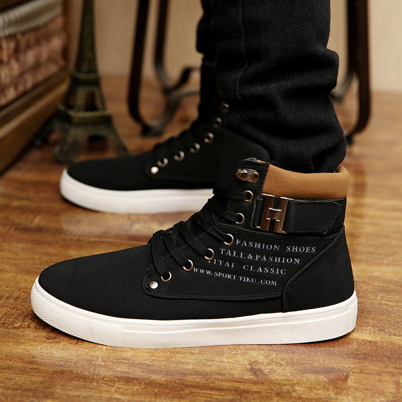 Men’s Boots Men Lace-up Flat Shoes