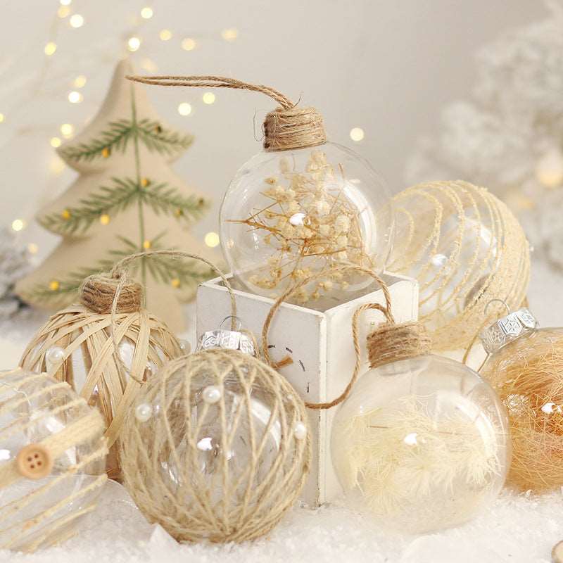 Christmas ornaments 8 CMPET transparent plant Christmas ball set