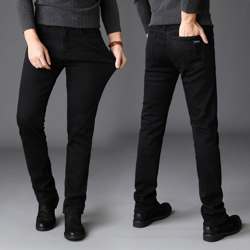 Men's Jeans Slim Straight Black Pants For Men