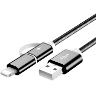 100cm Fast Charger Cable 2 IN 1 USB Type C Micro