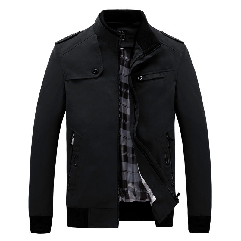 Stand-up collar washed cotton casual fashion jacket