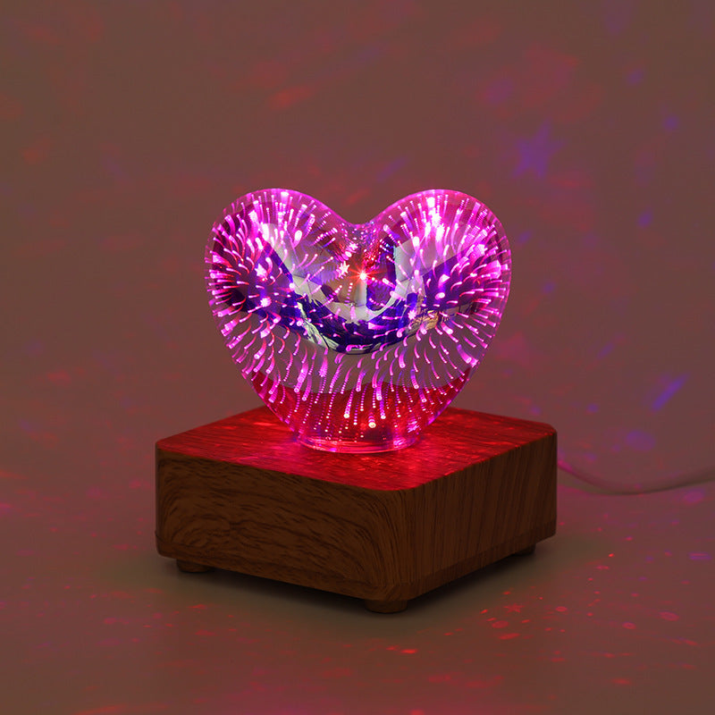 3D Love glass lamp