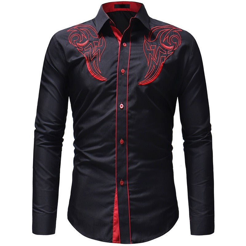 New Mens Classic Totem Embroidered Shirt