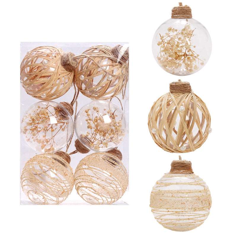 Christmas ornaments 8 CMPET transparent plant Christmas ball set