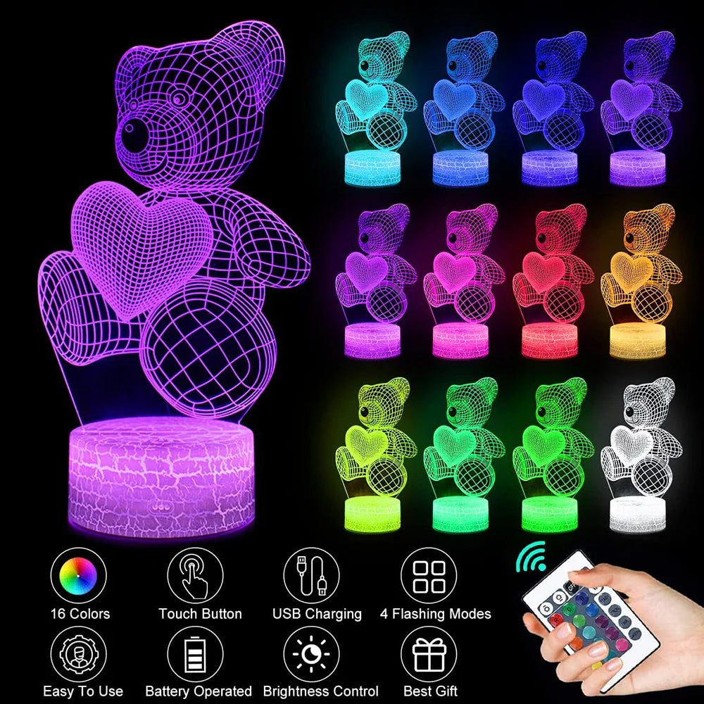 3D Lamp Acrylic LED Night Lights